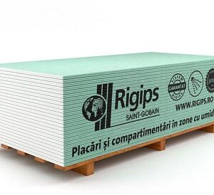 Placa gips carton Rigips RBI (HIDRO), grosime 12.5 mm, 1200 x 2600 mm